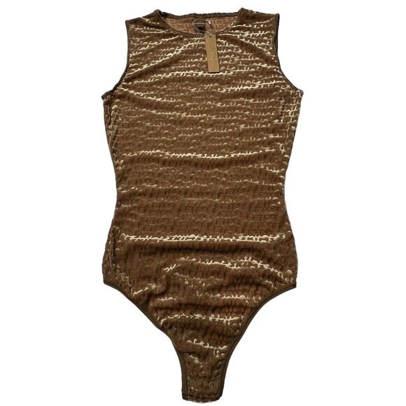 SKIMS Velvet Logo Bodysuit Chai Womens XXS - Picture 1 of 10